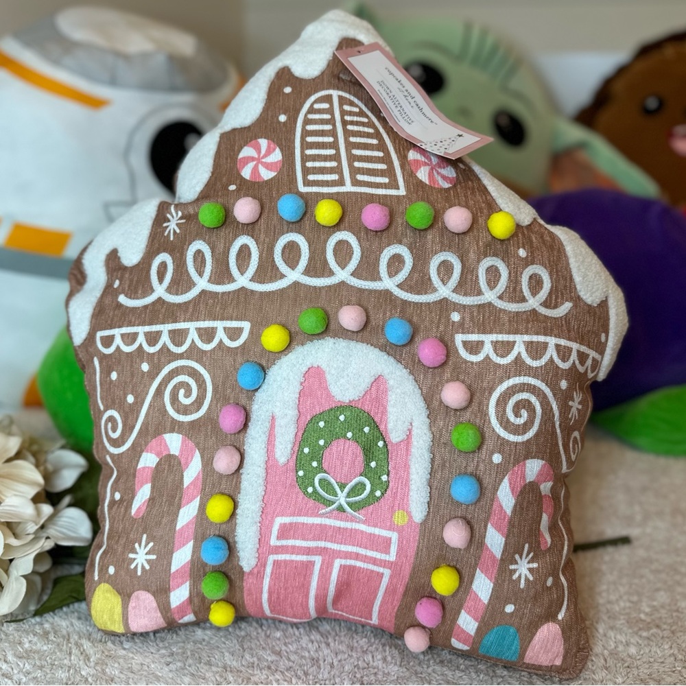 Cupcakes and Cashmere Gingerbread house pillow Christmas decoration novelty